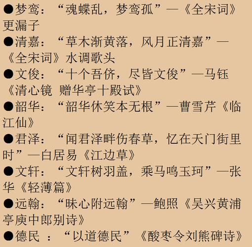 以诗起名的名字