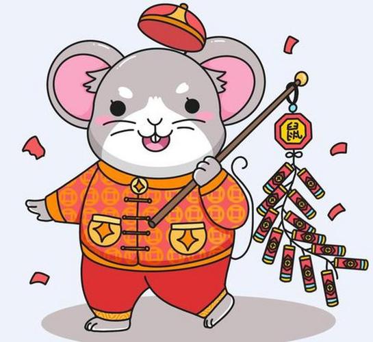 生肖鼠可爱图片简笔画